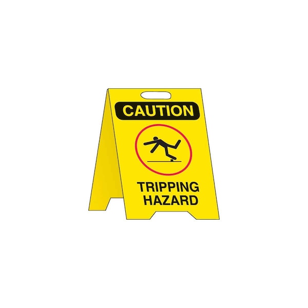Brady Warning System Floor Stand, 20" H, 12" W, Plastic, Rectangle, English, 47243 47243 - main
